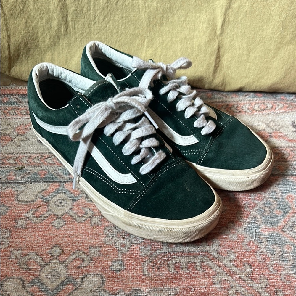Vans Green and White Sneakers Classic Style